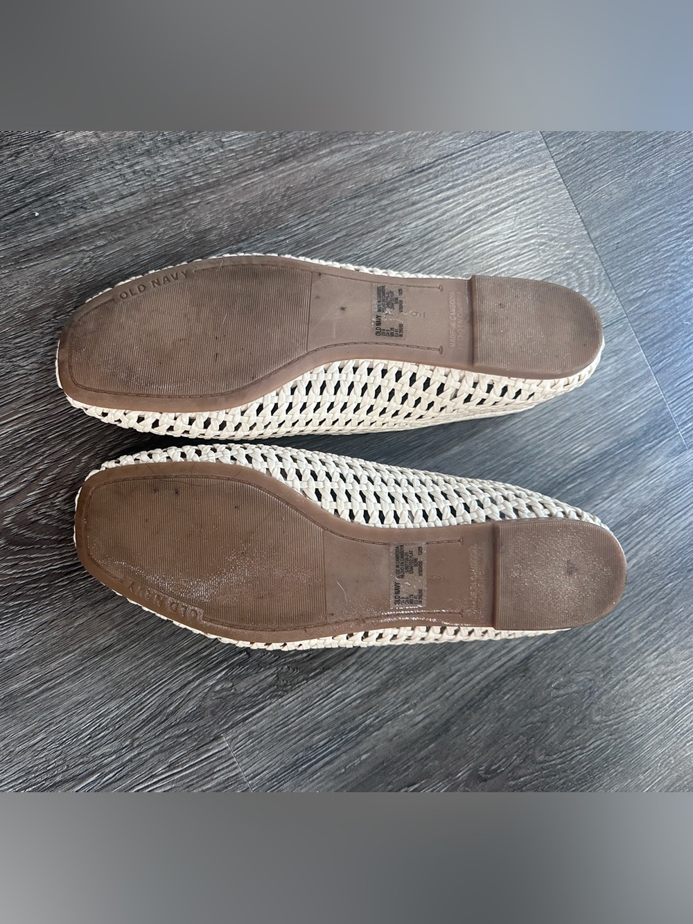 Gently Used , Lattice Old Navy Cream Ballet Flats, Sz 9 - Picture 4 of 4